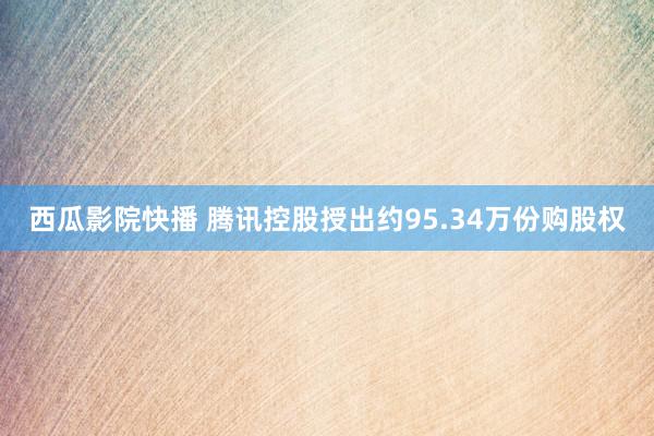 西瓜影院快播 腾讯控股授出约95.34万份购股权